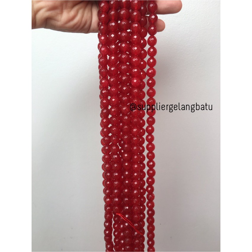 batu red garnet FACETED 10mm manao merah manau batu mulia aksesoris beads supplier grosir kerajinan