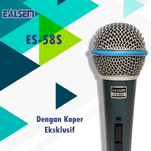 Ealsem Mic Kabel | Mikrofon Profesional Suara Jernih Plus Koper Tahan Lama Cocok untuk Event ES58S