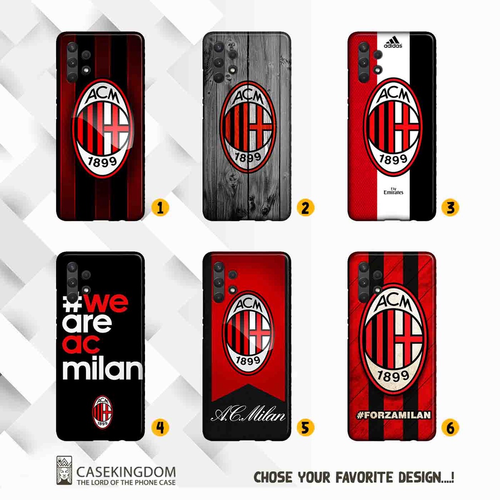 Premium Custom Case Samsung Galaxy A13 A23 A32 A33 A52 A52S A53 A72 A73 4G 5G AC Milan Casing Hardca