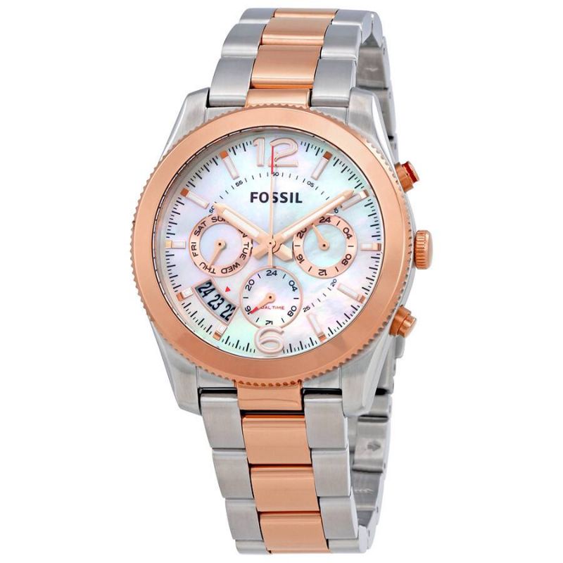 Fossil Perfect Boyfriend Multifunction Two-Tone Stainless Steel Watch Original - ES4135 - Jam Tangan