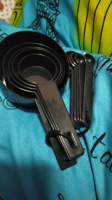 Sendok Takar Hitam, Sendok Takar, Sendok Ukur, Sendok Bumbu Dapur, Sendok Takar Isi 10 Psc