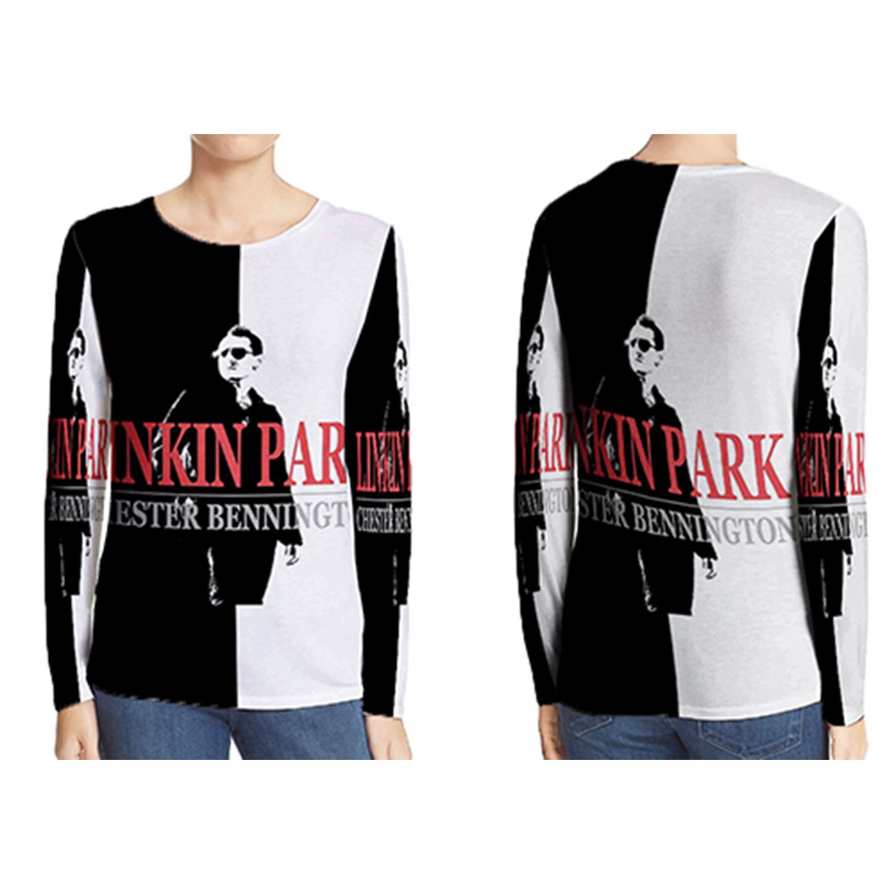 Kaos Tangan Panjang Linkin Park Tshirt Unisex Bahan Polyester Jersey