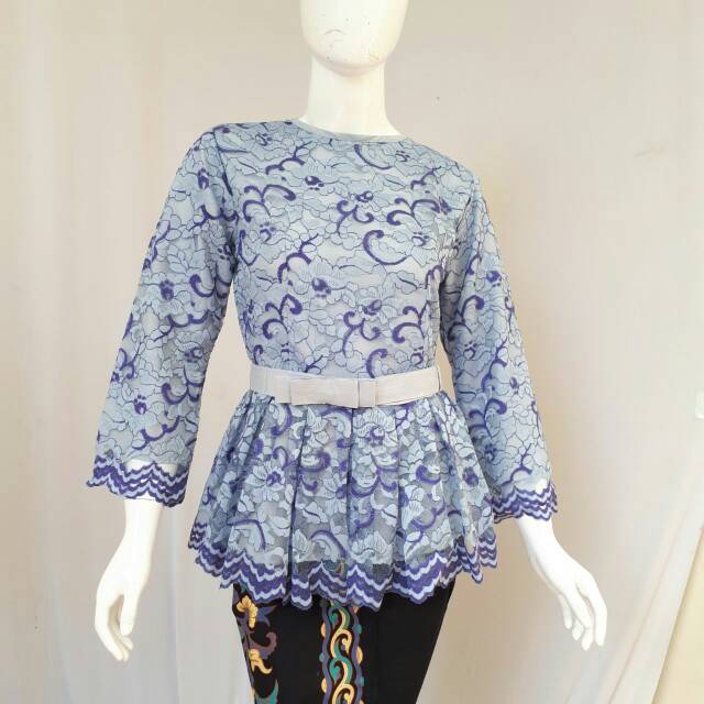 PROMO ATASAN KEBAYA PEPLUM BROKAT FULL FURING COCOK UNTUK WISUDA, LAMARAN, ATAU KONDANGAN MODERN