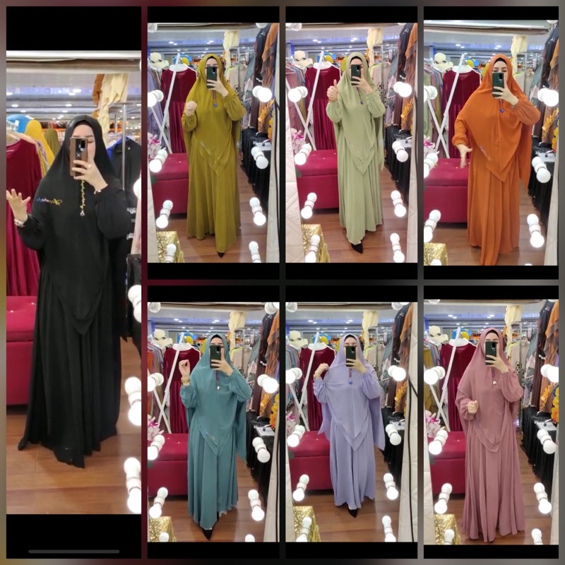 Allya set syari vol.2 - vol.3 by arsyakayla / gamis ceruty / gamis syari