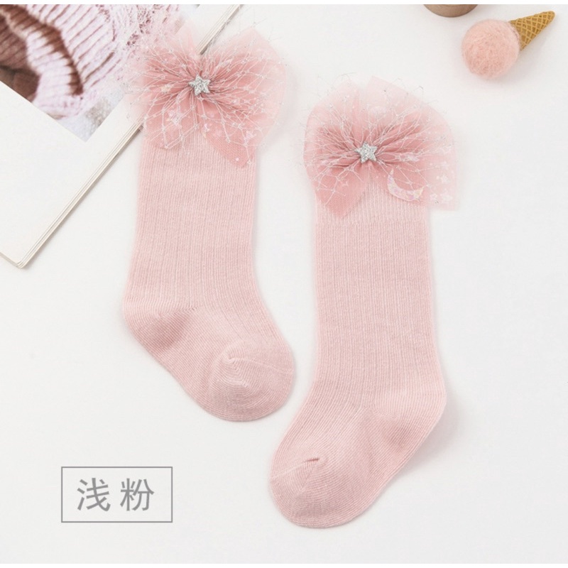 Kaos Kaki Panjang Anak Bayi Balita Perempuan Model PITA STAR / Baby Toddler Kid Socks