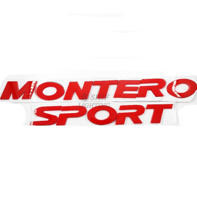 1 x ABS MONTERO SPORT Car Auto Front Hood Emblem Badge Logo Sticker Decal Nameplate For Mitsubishi