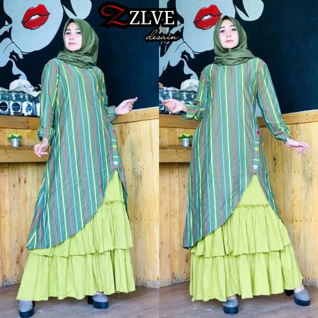 Gamis jeans terbaru 2020/model gamis jeans terbaru