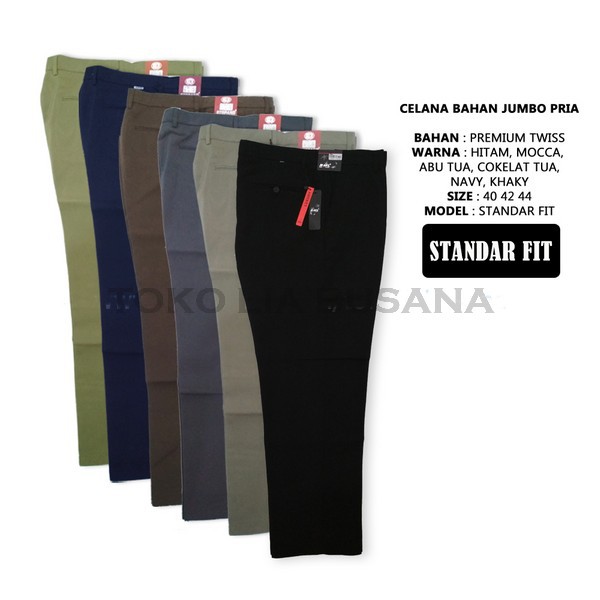 RML Celana Bahan Pria Warna Ukuran Jumbo Bahan Twiss Berkualitas Size 39 40 41 42 43 44 Bisa Tukar S