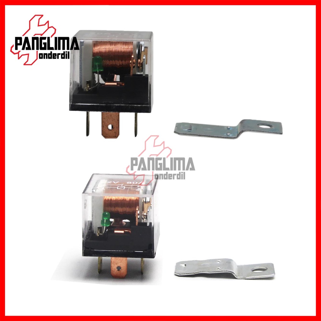 Relay Klakson 4 Kaki 12 Volt 40-80 Ampere/40A-40 A/80A-80 A Riley Kelakson Horn Sein-Sen Lampu Motor-Mobil