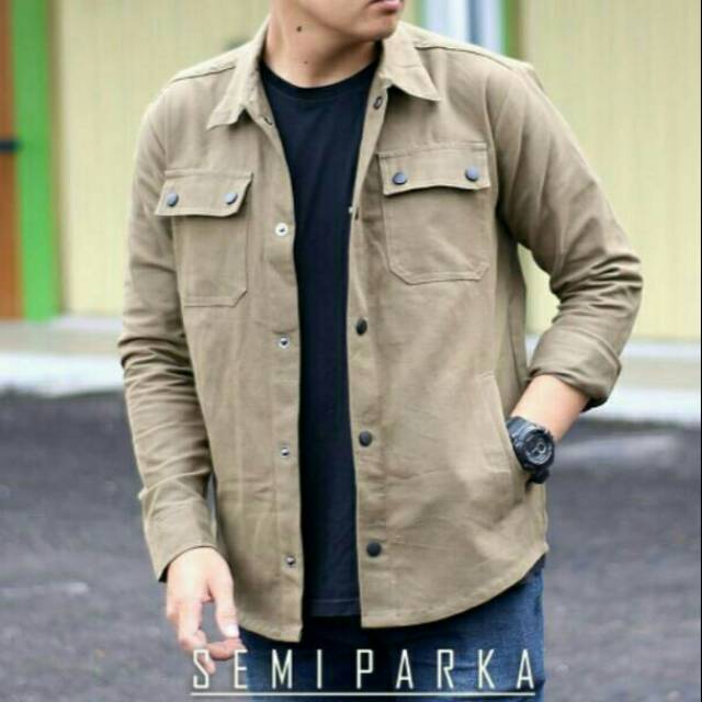 Kemeja semi parka wolv/kemeja pria terlaris/kemeja semi