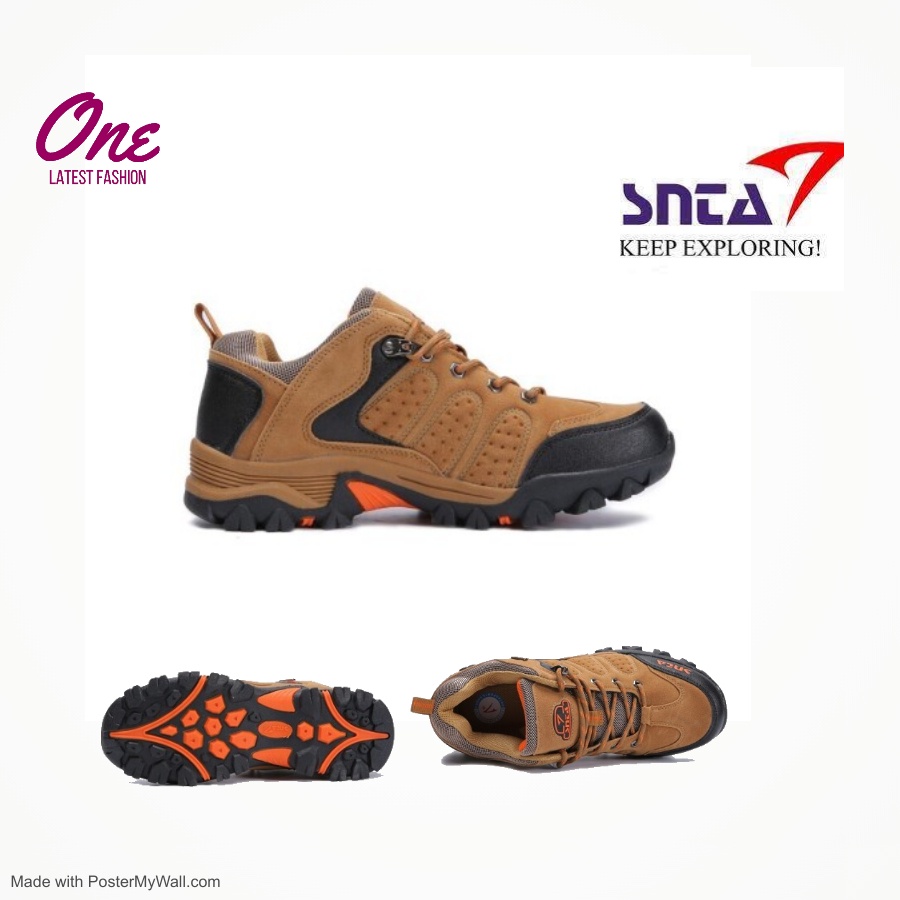 Sepatu Gunung Hiking Pendek Snta 432 Brown Orange gf