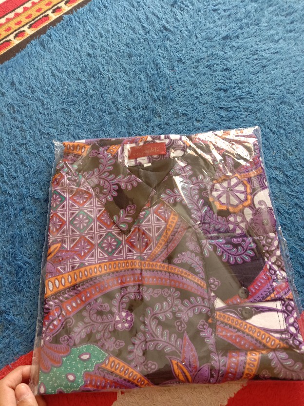 Batik Solo Kupu Ungu Kemeja Panjang Pria Katun Halus Sragenan Full Furing