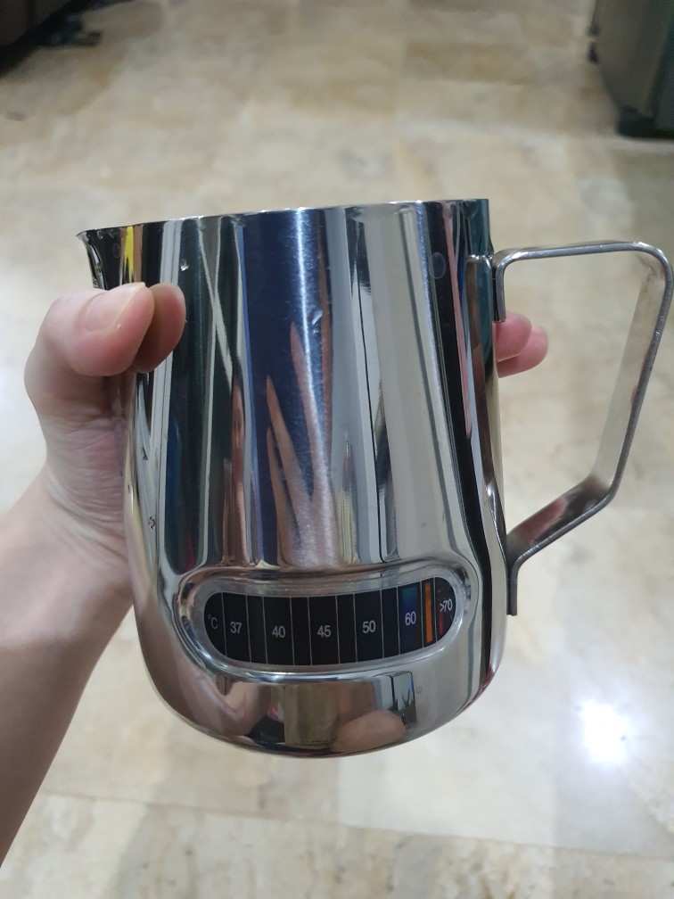 Milk Jug Thermometer 600ml / Milk Jug Stainless / Pitcher Susu / Milk Frother / Teko Susu