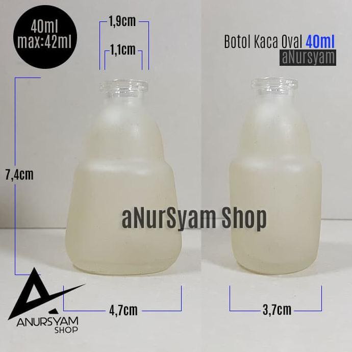 BOTOL KACA 40ML OVAL / BOTOL BELING OVAL 40ML / BOTOL 40ML