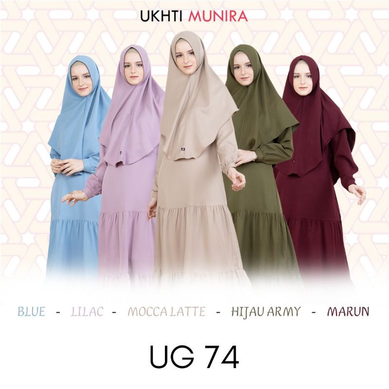 GAMIS HIJAB TERBARU UKHTI MUNIRA BAHAN SYAKILA PREMIUM DRESS HIJAB UG 74 MB 44