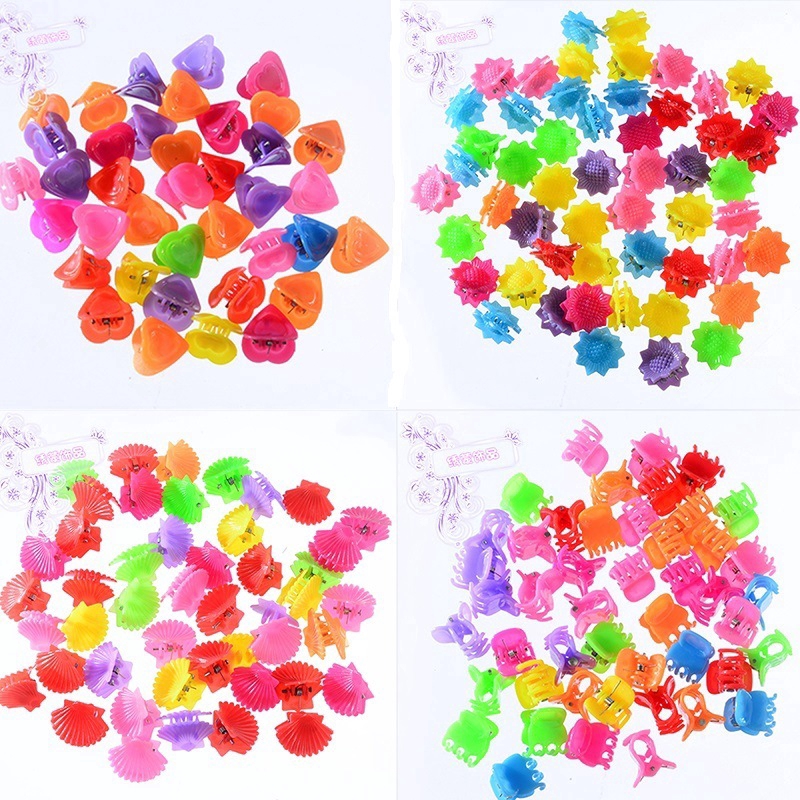 20Pcs/Pack  Girls Mini Hair Claws Hairpin /  Colorful Flower Hair Jaw Clip /  Baby Side Barrette Hair Claws Clamp / Children Hairpin Hair Accessories