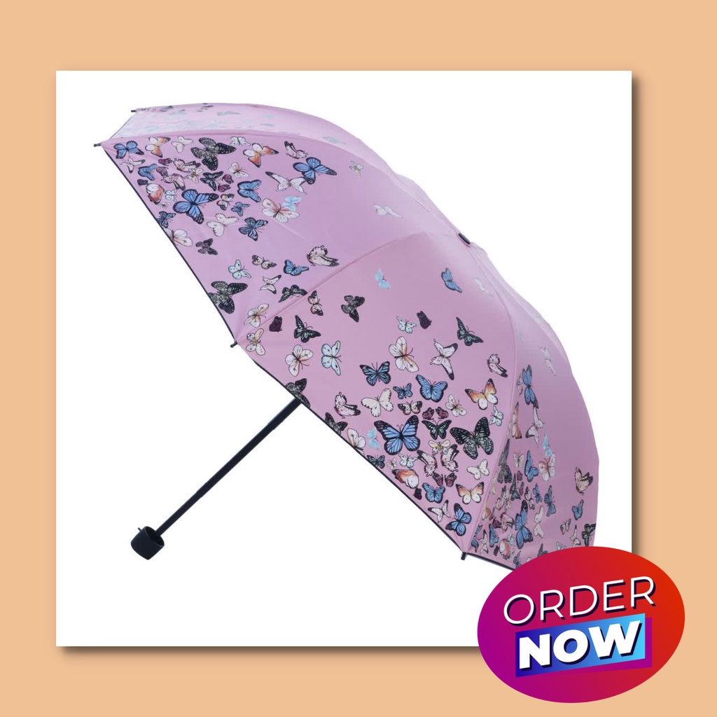 Umbrella Payung Lipat Otomatis New Butterfly Cantik Loko Original Premium Ke155