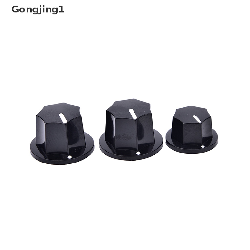 Gongjing1 3Pcs Knob Kontrol volume Nada Bahan Plastik Warna Hitam Gaya vintage Untuk Gitar bass jazz