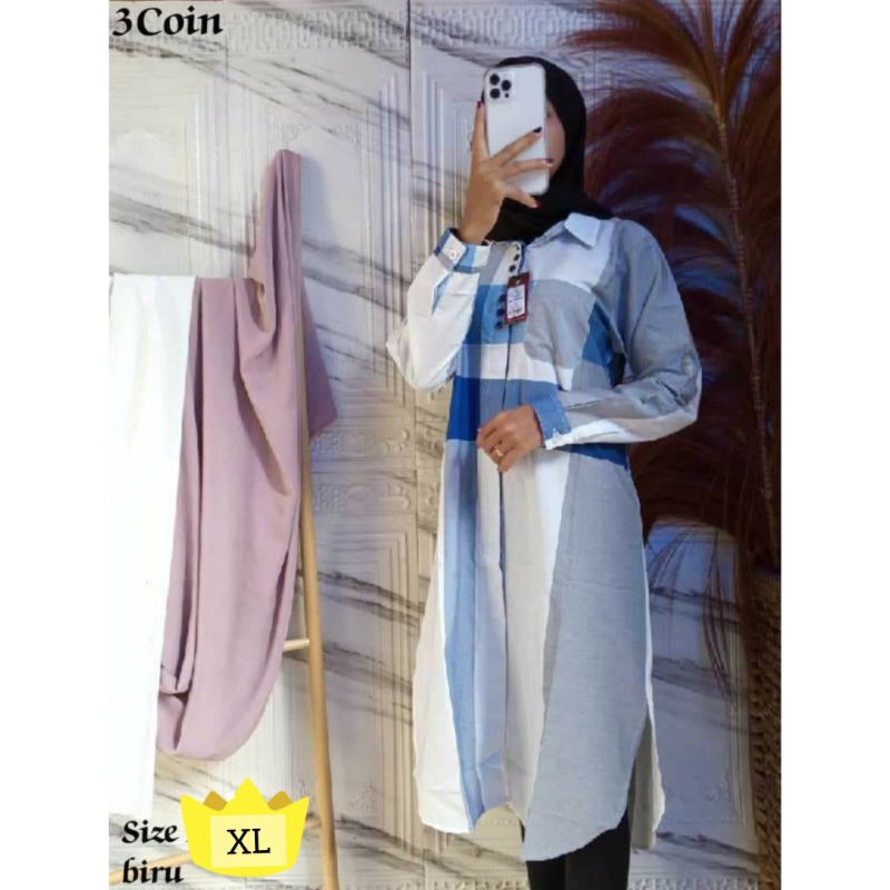 Promo Branded Matahari Baju Atasan Long tunik wanita 3coin