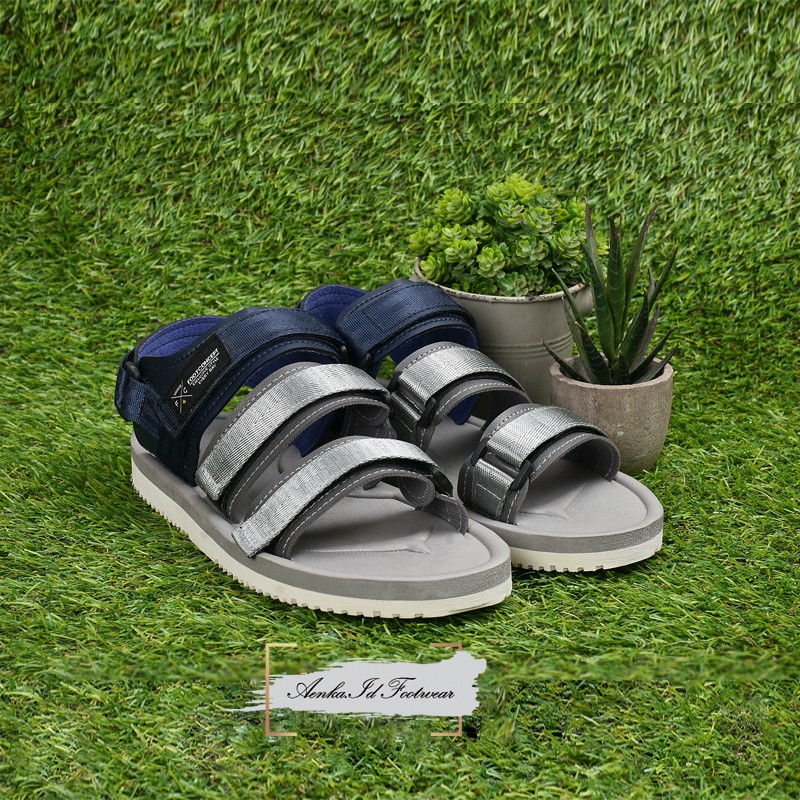 Footconcept - Sandal Gunung Wanita Populer Kekinian - Ringan Empuk Anti Slip - Naomi Neavy Blue Grey