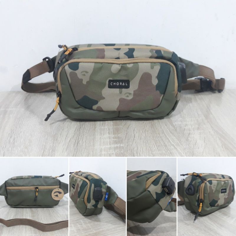 waistbag CHORAL LAGON Army original / waistbag pria CHORAL / tas pinggang keren