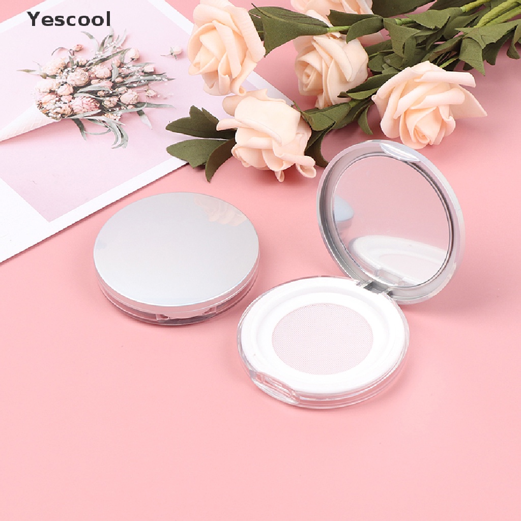 Yescool 1pc Botol Kontainer Kosong Portable Dengan Spons Puff Untuk Kosmetik