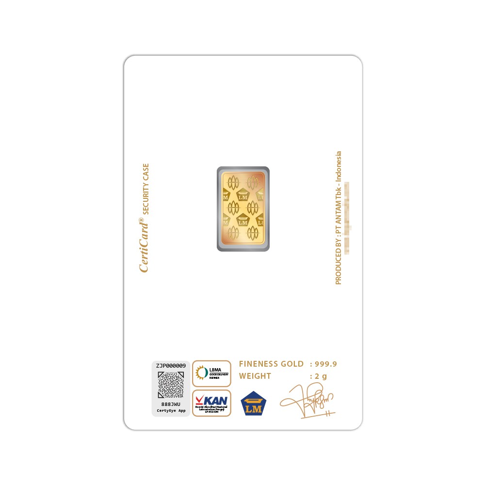 My Jewel Antam Logam Mulia Keping Emas [2 g/ 999.9‰ Fine Gold Certificate]-2