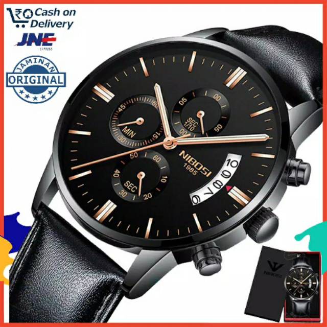 Jam Tangan Pria Nibosi 2309s3 [Bisa COD+100%Original+Box+Baterai+30m Waterproof