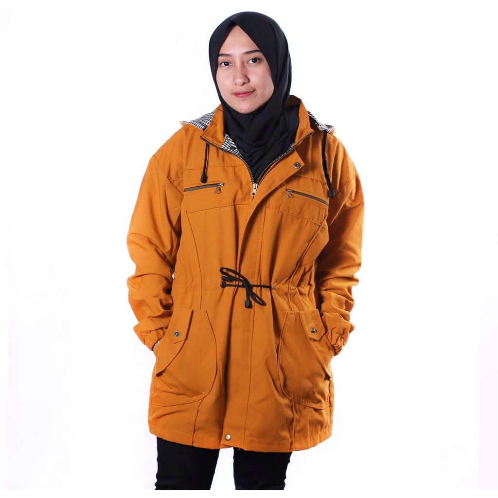 JAKET PARKA WANITA BIG SIZE BAGIAN HOODIE BISA DILEPAS DAN BOLAK BALIK-5