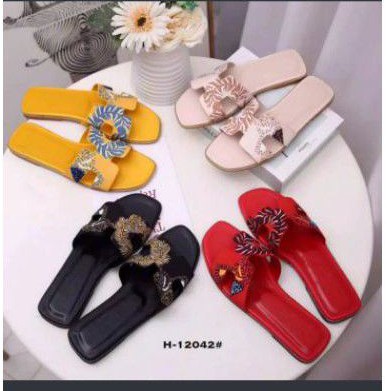 Sendal Wanita Flat Humble Printing Depan Selop wanita