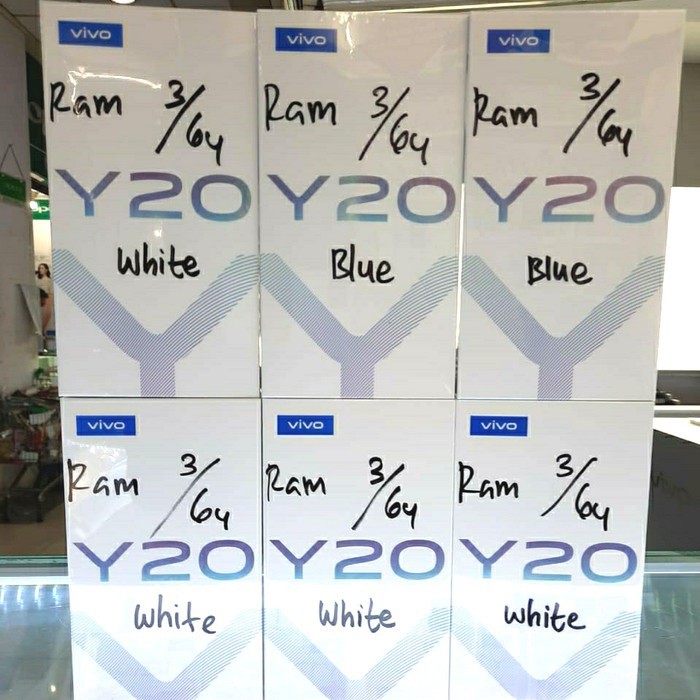 Vivo Y20 3/64 - Ram 3GB Rom 64GB - Baru - Garansi resmi Vivo - Putih - Biru