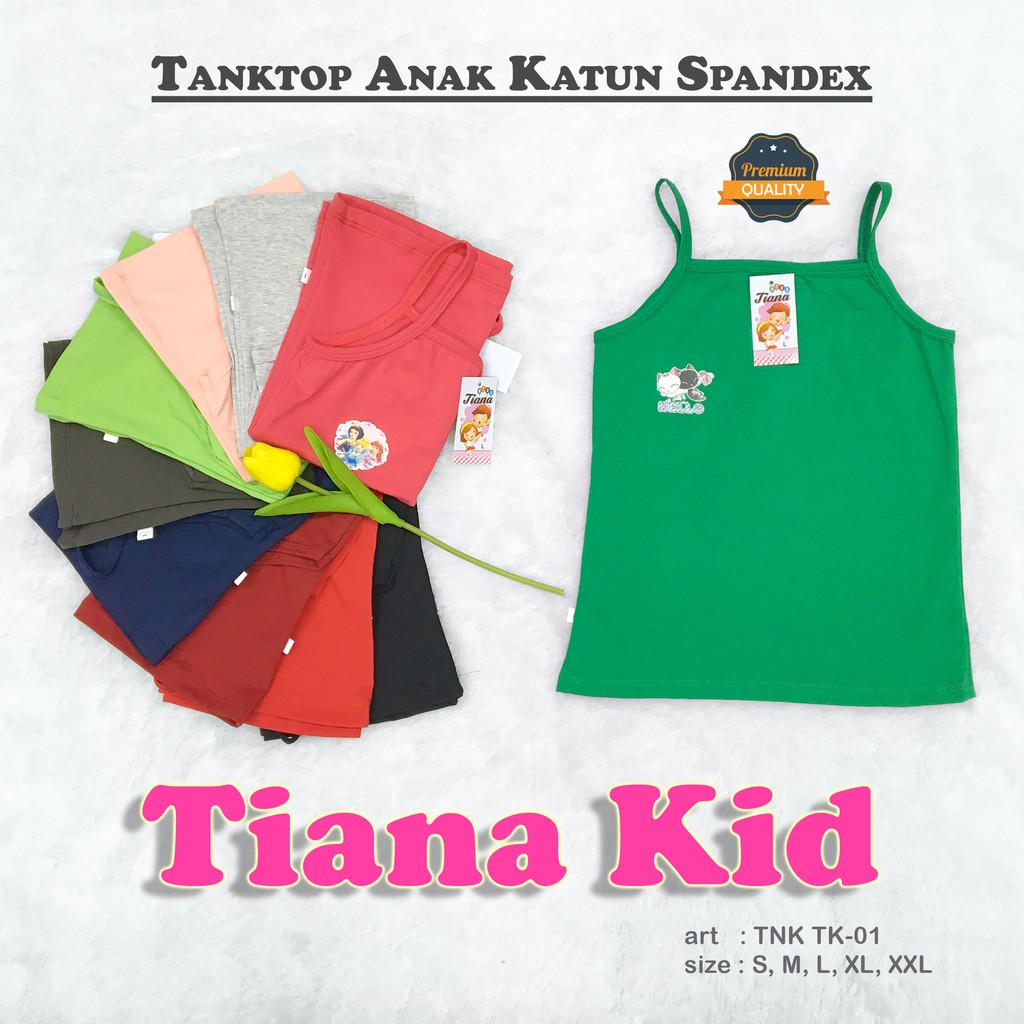 TIANA KIDS | Tanktop Anak KATUN SPANDEX / Atasan Anak / Singlet Anak / art TNK TK-01 TALI KECIL