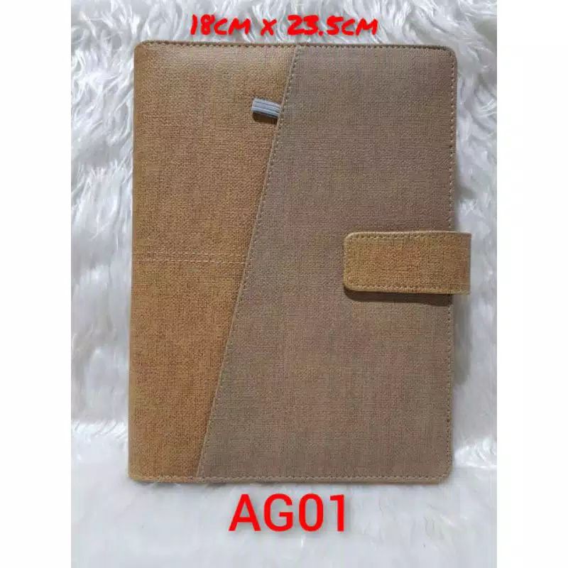 AG 01 Agenda Kulit Exclusive / Agenda Binder Kulit / Notebook Kulit dapat di custom Logo Perusahaan