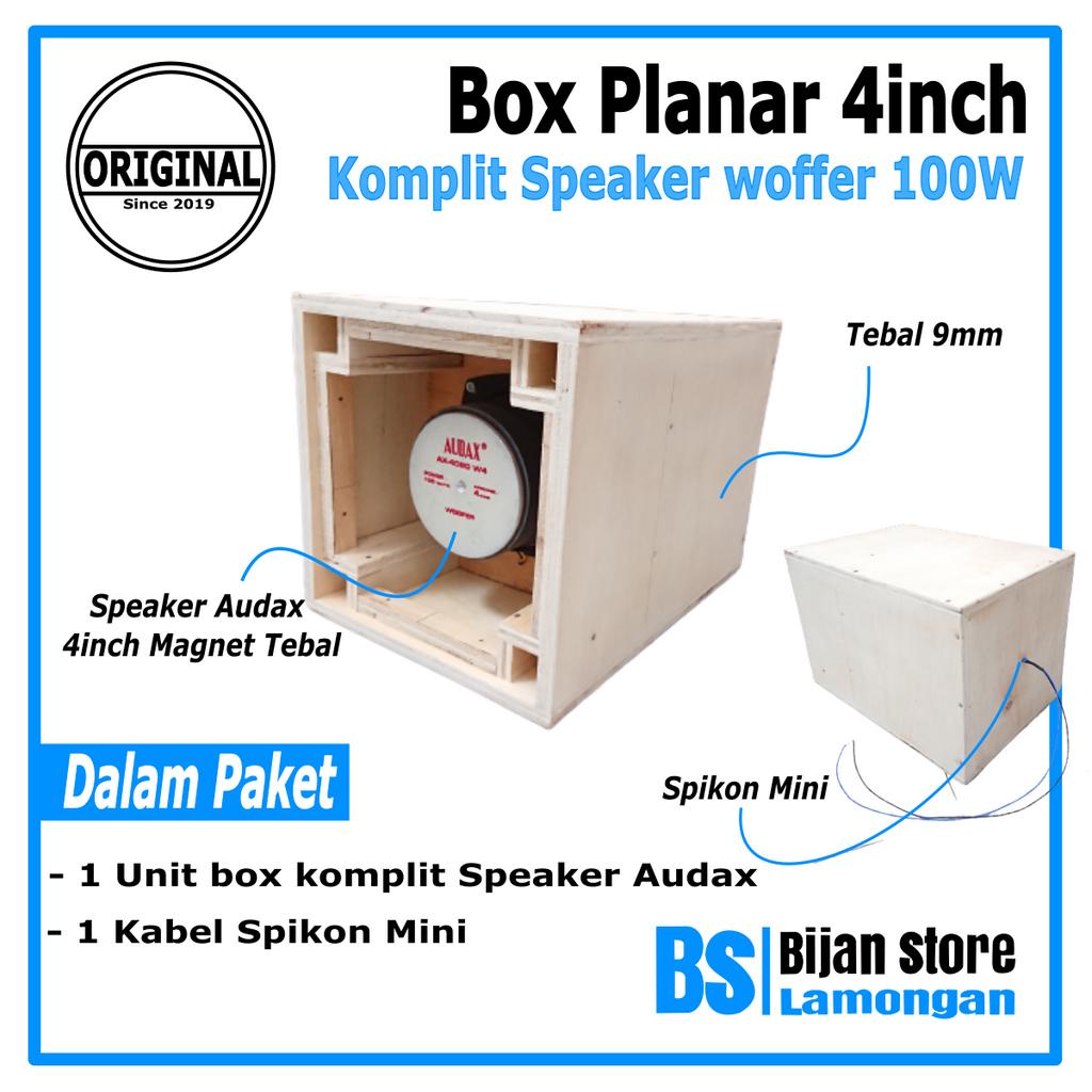 Box Planar Komplit Isian Speaker Audax 4Inch 100watt Plus Kabel Spikon Mini Siap Pakai Sound Miniatur Ampli Amplifier