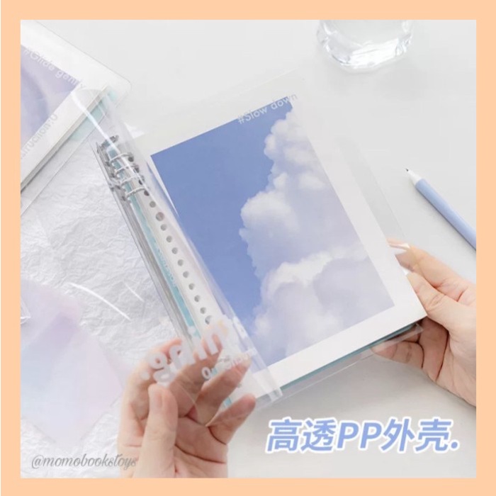 

Lucu [Momo] Buku Binder A5 B5 Notebook Aesthetic Transparant Pastel Impor Promo