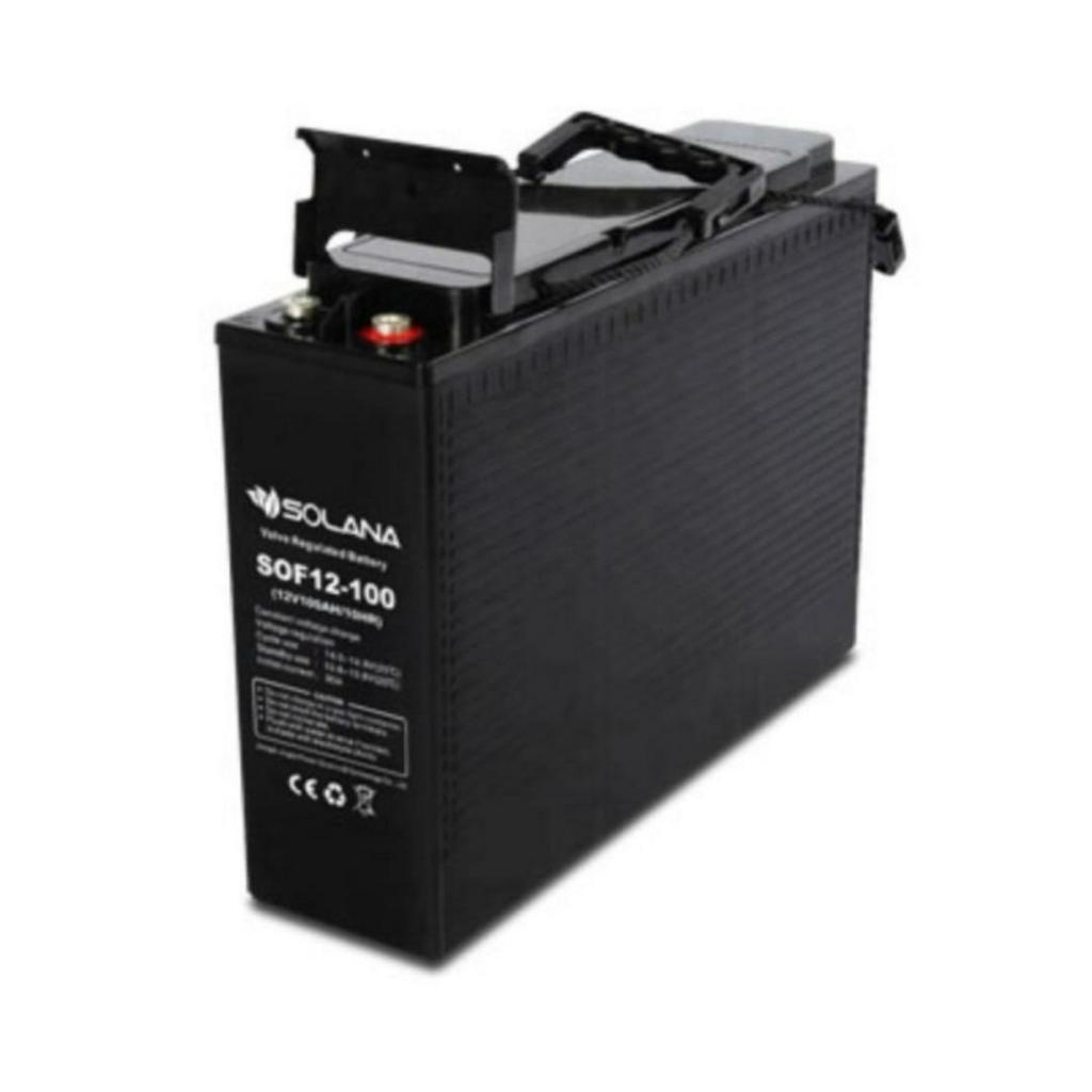 BATERAI / AKI SOLANA 12V 100AH FRONT TERMINAL - AKI UPS / SOLAR PANEL SOLANA 12V 100AH FRONT TERMINA