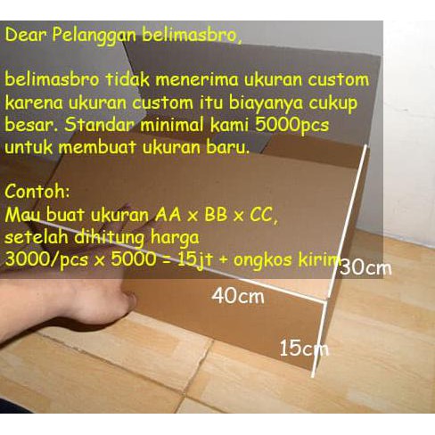 

DISKON Kardus / Karton / Box / Boks Polos - 40 x 30 x 15 (isi 8pcs)