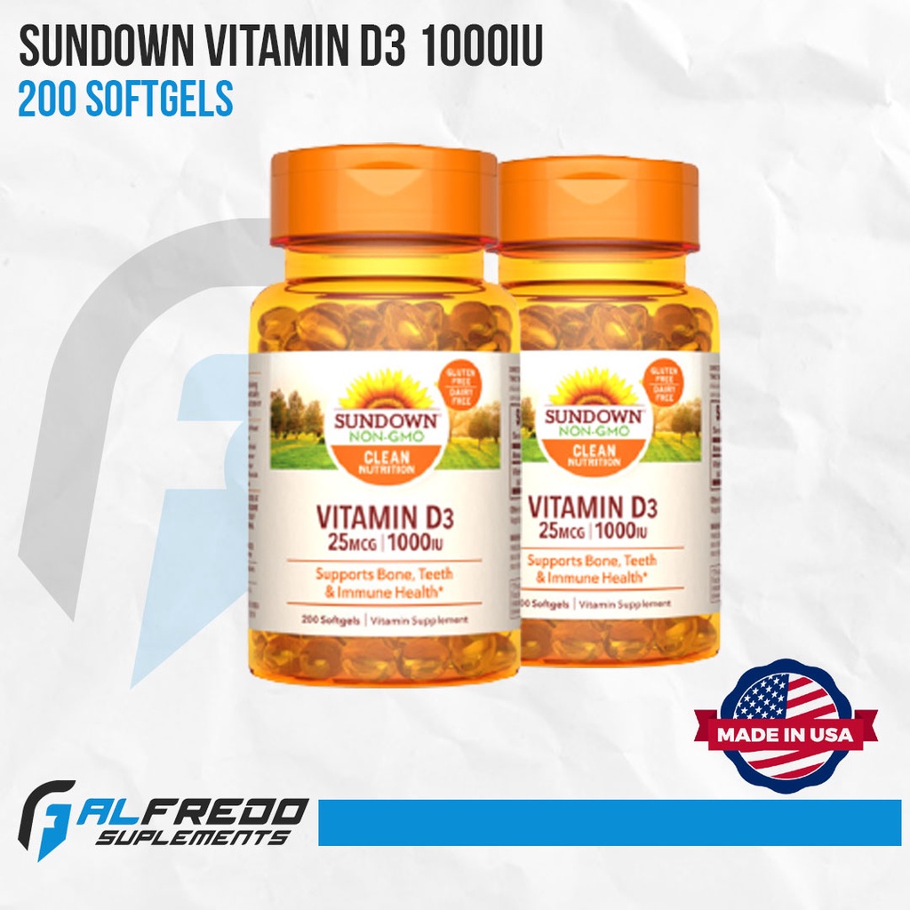 Sundown Vitamin D3 1000IU 200 Sofgels Vit D3