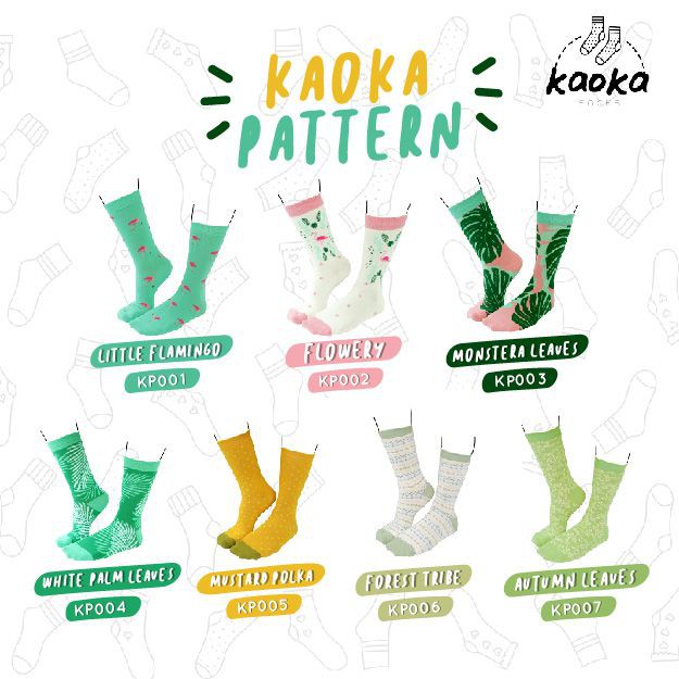 Kaos Kaki Wanita - Kaoka - Bahan Katun Combed - Beragam Warna Polos &amp; Motif