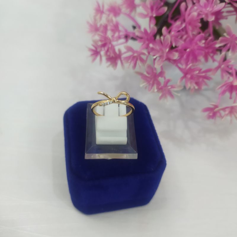 Cincin Titanium Wanita Lapis Emas Asli Xuping Fashion Korea Model Simple Terlaris COD GRATIS ONGKIR