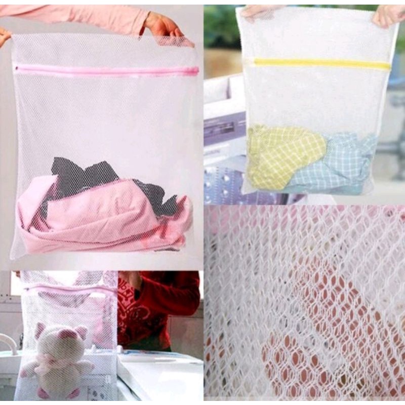 LAUNDRY BAG JARING MESIN CUCI / KANTONG JARING ANTI KUSUT MESIN CUCI UKURAN JUMBO 50X60