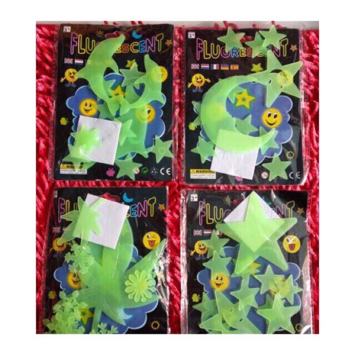 Sticker GLOW IN THE DARK / Wallpaper Dinding Stiker Glow in the Dark Bulan Bintang Star