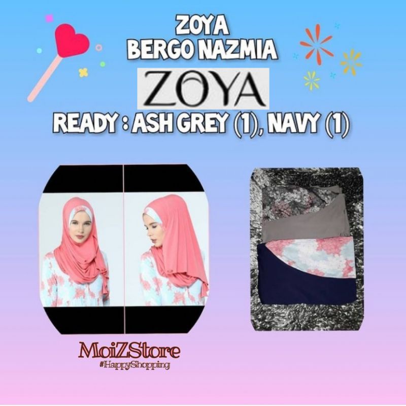 Zoya Bergo Nazmia Jilbab Instan Zoya Jilbab Bergo Jilbab Langsung Bergo Instan Hijab Instan Zoya