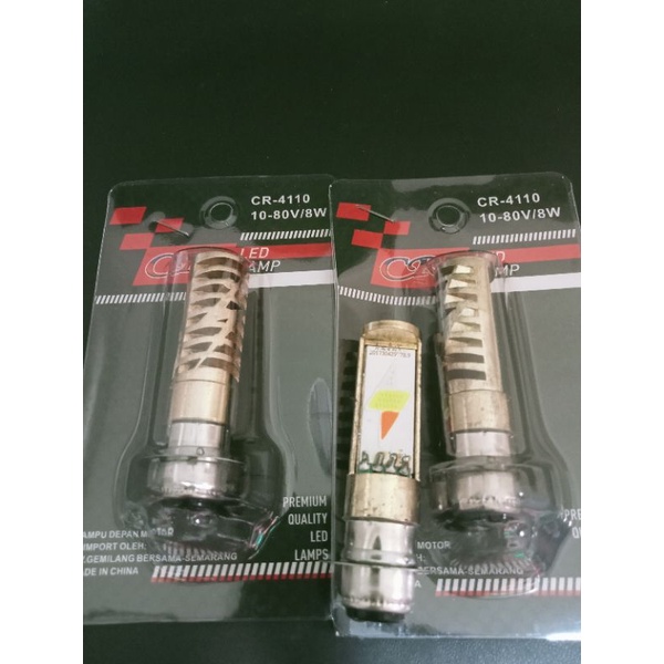 LAMPU DEPAN H6/KAKI 1 DC 3WARNA PUTIH-MERAH-BIRU BISA FLASH PETIR BEBEK MATIC