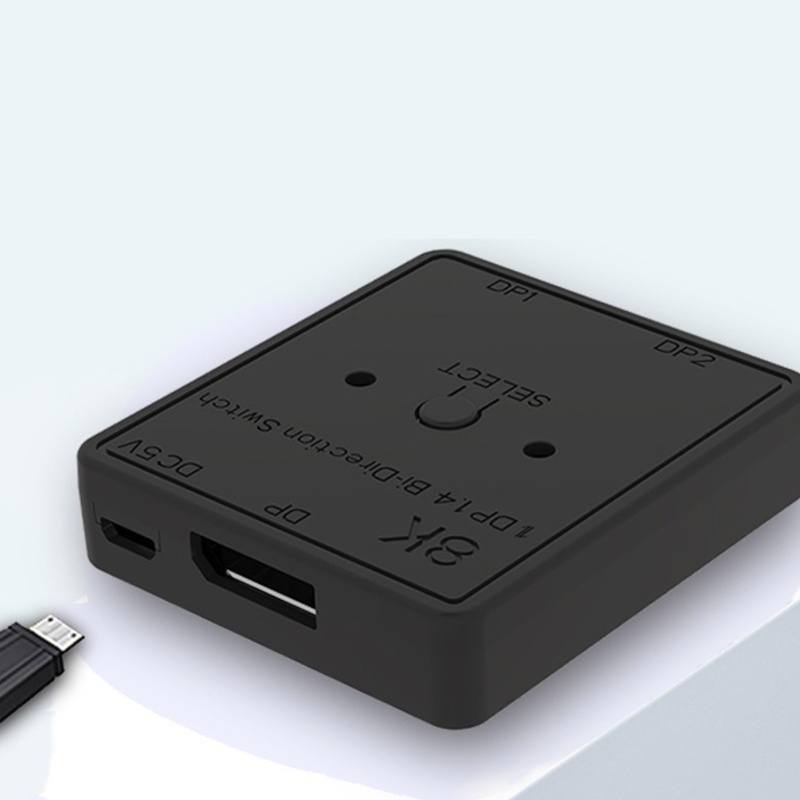 Vivi DisplayPort 14 Switcher 2in1 Out Video High-definition 1in2 Out Saklar Dua Arah Mendukung Spli Layar 8K 30Hz