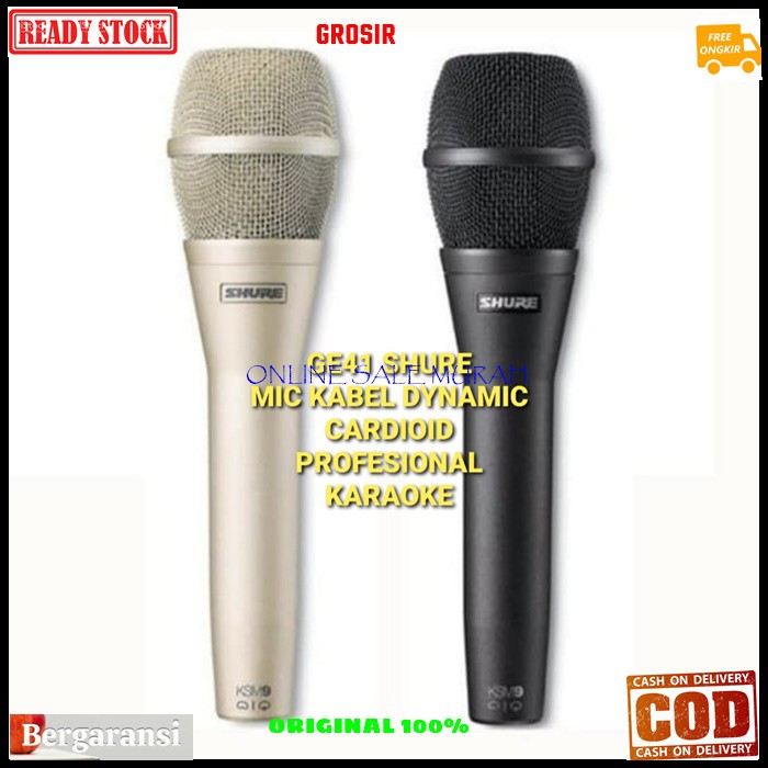 G41 Shure Mic kabel Microphone dynamic cardioid profesional karaoke vocal vocal audio sound mik pengeras suara pro profesional vokal mikrophone G41  BISA DIGUNAKAN SEGALA JENIS AUDIO SOUND  LANGSUNG NYALA TANPA PAKAI BATERAI  Bahan dari besi metal  1bh mi