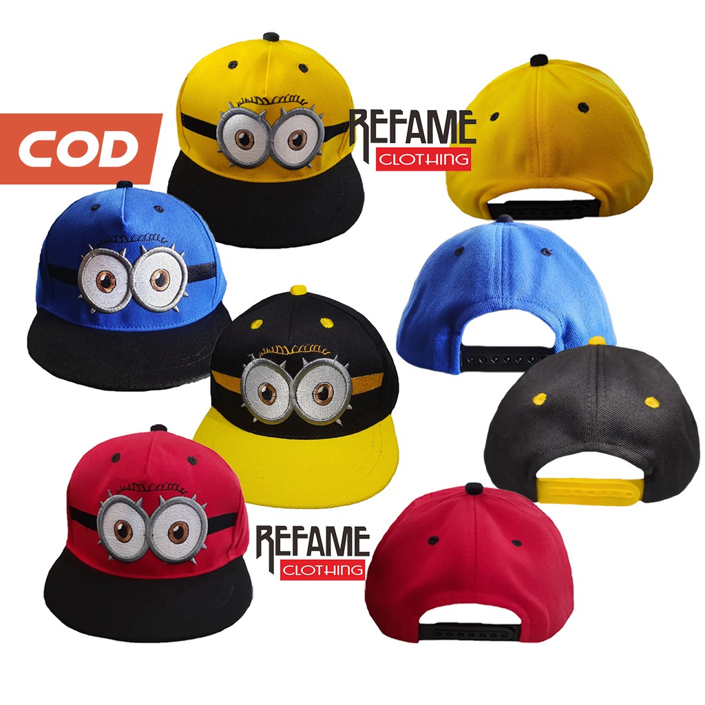 Topi Anak Laki Laki Perempuan Karakter Minion Lucu Cowok Cewek Aksesoris Anak Topi Snapback Anak