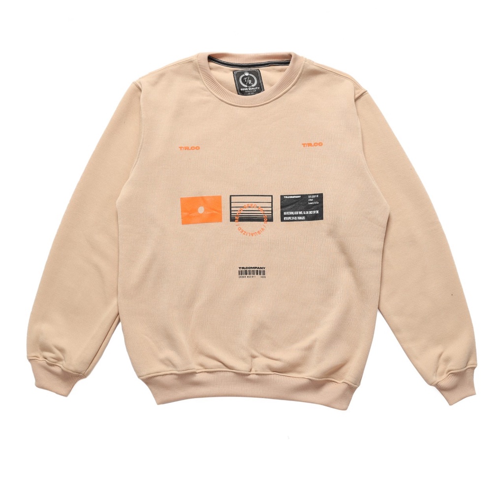 CREWNECK PRIA SWEATER WANITA CREAM/COKSU OVERSIZE PREMIUM HIGHT QUALITY