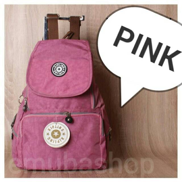 TAS PUNGGUNG | TAS WANITA | TAS KULIAH | BACKPACK | TAS RANSEL KIPLING Pink