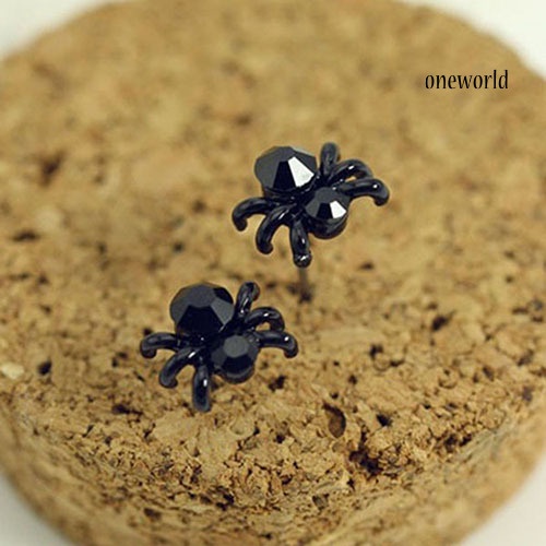 OW@ Women's Fashion Gifts Cute Jewelry Black 3D Animal Mini Spider Stud Earrings